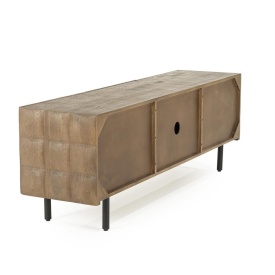 COMODA TV FELIX - LEMN DE MANGO SI FIER - MARO - 162(L) x 41.5(l) x 54(h) cm - Img 4