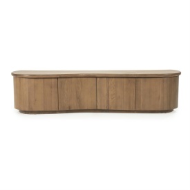 COMODA TV JOSH - LEMN SI FURNIR DE STEJAR - MARO - 180(L) x 42(l) x 43(h) cm - Img 1