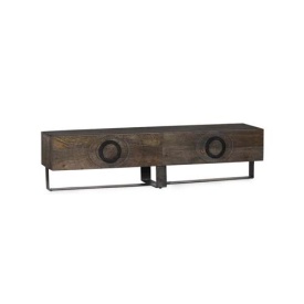 COMODA TV ORA - LEMN DE MANGO / METAL - NEGRU - 200(L) X 50(H) X 45(L) CM