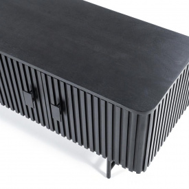 COMODA TV REMI CU 4 USI - DIN LEMN DE MANGO [FSC] SI METAL - NEGRU - 170(L) x 56(h) x 45(l) - Img 5