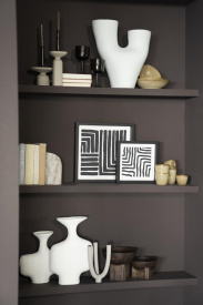 DECORATIUNE PENTRU PERETE TRIQ ( SET DE 2 ) - LEMN - ALB/NEGRU - 35(L) x 5(h) x 35(l) - Img 5