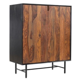 DULAP TAVIANO - LEMN DE MANGO [FSC] / METAL - NEGRU / FINISAJ MARO NATURAL NUC - 90(L) x 110(h) x 45(l)