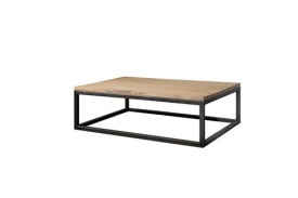 MASA DE CAFEA MAX - LEMN DE STEJAR / METAL - NEGRU / MARO NATURAL - 135(L) X 35(H) X 75(L) CM