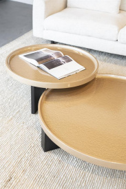 MASA DE CAFEA MAYSON - MDF / STEJAR FIN - BEJ / NEGRU - Ø120 x 25(h) - Img 6