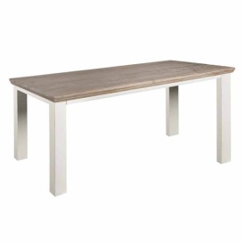 MASA DE DINING FLEUR R - LEMN DE PIN RECUPERAT - ALB / NATURAL - 220(L) X 78(H) X 100(L) CM - Img 1