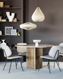 MASA DE DINING SARA - 130X130X76 CM - LEMN DE MANGO SI TRAVERTIN - (L) x (h) x (l) - Img 6