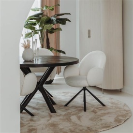 MASA DE DINING SELVA - LEMN DE MANGO / METAL - NEGRU - 130(L) X 77(H) X 130(L) CM - Img 2