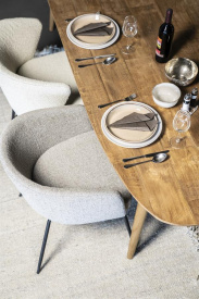 MASA DE DINING TABASSUM - LEMN DE TEC RECICLAT - NATURAL - 260(L) x 78(h) x 100(l) - Img 3