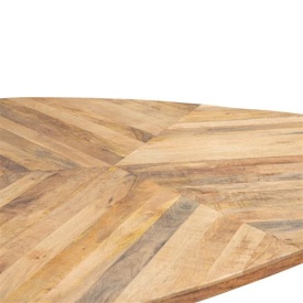 MASA DE DINING TRIVERO - LEMN DE MANGO / METAL - NEGRU / MARO NATURAL - 150(L) X 78(H) X 150(L) CM - Img 2