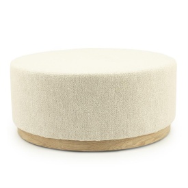 POUF AVAH MARE MANTZ - TESATURA SI FURNIR DIN LEMN DE PIN - BEJ - 80(L) x 80(l) x 35(h) cm