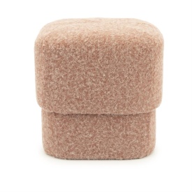 POUF KELSO - 100% POLIESTER - ROZ - 40(L) x 40(l) x 40(h) - Img 2