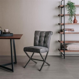 SCAUN BEARCELONA CHEROKEE - METAL / MATERIAL - NEGRU / MARO - 65(L) X 87(H) X 46(L) - Img 2