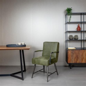 SCAUN BELMONTE - METAL / MATERIAL - NEGRU / VERDE - 62(L) X 86(H) X 51(L) - Img 2