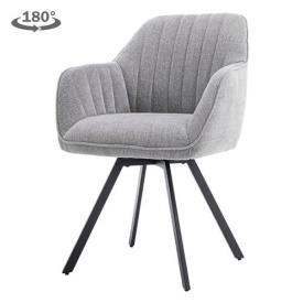 SCAUN BRUNO - METAL / MATERIAL - NEGRU / GRI - 67(L) X 87(H) X 60(L)