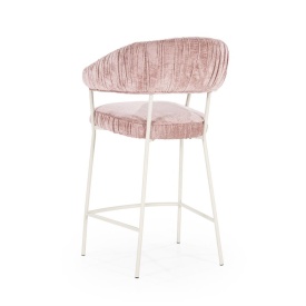 SCAUN DE BAR LIZZY FEMME - TESATURA SI METAL - ROZ - 55(L) x 53(l) x 96(h) cm - Img 5