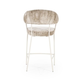 SCAUN DE BAR LIZZY FEMME - TESATURA SI METAL - TAUPE - 55(L) x 53(l) x 96(h) cm - Img 6