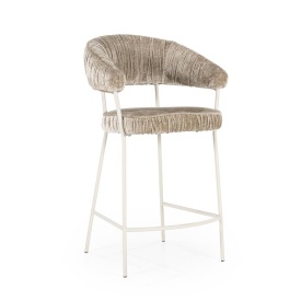 SCAUN DE BAR LIZZY FEMME - TESATURA SI METAL - TAUPE - 55(L) x 53(l) x 96(h) cm - Img 11