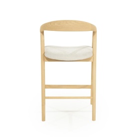SCAUN DE BAR RAYVEN - LEMN DE FRASIN SI TESATURA - NATURAL - 55(L) x 60(l) x 94(h) cm - Img 7