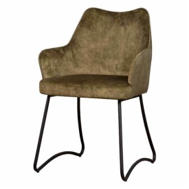SCAUN GARDA - METAL / MATERIAL - NEGRU / VERDE - 57(L) X 83(H) X 58(L) - Img 1