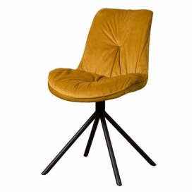 SCAUN PALMA BLUVEL - METAL / MATERIAL - NEGRU / GALBEN - 63(L) X 88(H) X 51(L)