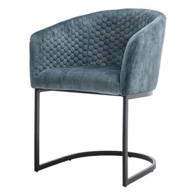 SCAUN PELLARO ADORE - METAL / MATERIAL - NEGRU / ALBASTRU - 56(L) X 79(H) X 57.5(L)