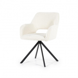 SCAUN PIVOTANT FABIO SPARK - METAL / LEMN / TESATURA 100% POLIESTER - ALB MURDAR - 56(L) x 85.5(h) x 58(l)