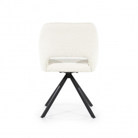 SCAUN PIVOTANT FABIO SPARK - METAL / LEMN / TESATURA 100% POLIESTER - ALB MURDAR - 56(L) x 85.5(h) x 58(l) - Img 4