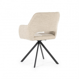 SCAUN PIVOTANT FABIO SPARK - METAL / LEMN / TESATURA 100% POLIESTER - CREM - 56(L) x 85.5(h) x 58(l) - Img 3