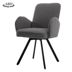 SCAUN PIVOTANT LIVO - METAL / MATERIAL - NEGRU / ANTRACIT - 64.5(L) X 89(H) X 60(L)