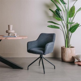 SCAUN PIVOTANT ORTANA - METAL / MATERIAL - NEGRU / INDIGO - 61(L) X 83.5(H) X 60.5(L) - Img 2