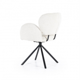 SCAUN PIVOTANT ROSALIN LUNA - METAL / LEMN / TESATURA 100% POLIESTER - ALB - 60.5(L) x 83.5(h) x 61(l) - Img 4