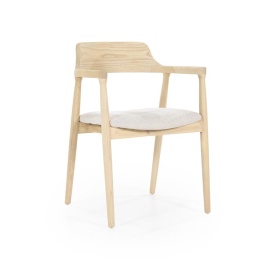 SCAUN YORICK - LEMN DE FRASIN SI TESATURA - NATURAL - 55(L) x 59(l) x 78(h) cm - Img 11
