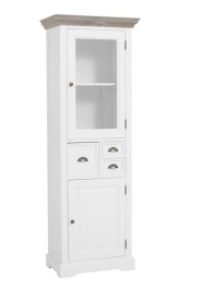 VITRINA FLEUR - LEMN DE PIN [FSC] - ALB - 66(L) x 191(h) x 40(l)