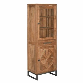 VITRINA MASCIO - LEMN DE TEC RECICLAT - NATURAL - 65(L) x 195(h) x 45(l)