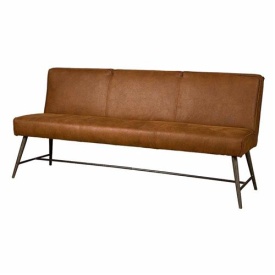 BANCA BELMONTE 185 CHEROKEE - METAL / MATERIAL - NEGRU / CONIAC - 62(L) X 86(H) X 185(L)