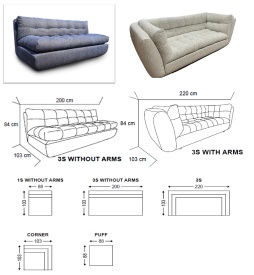 CANAPEA MODULARA DENHAAG - (3 SEAT 2 ARMS) - 220(L) x 84(h) x103(l) cm - Img 2