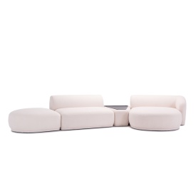 COLTAR CITYWIDE LINE (ROUND CH.L + 2S + TRAP.PADDED LOW TABLE + ROUND CHAISE LONGUE) - 409(L) x 73(h) x 150(l) - Img 1