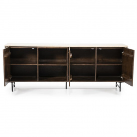 COMODA LIO CU 3 USI - DIN LEMN DE MANGO SI TRAVERTIN - MARO - 200(L) x 75(h) x 41(l) - Img 2