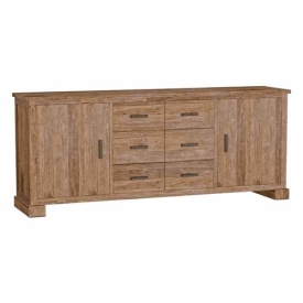 COMODA LORENZO - LEMN DE TEC RECICLAT / METAL - NATURAL - 220(L) x 90(h) x 45(l) - Img 1
