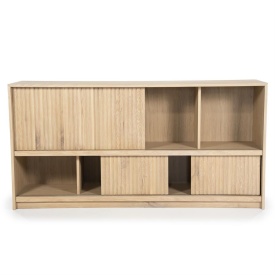 COMODA MILO - LEMN SI FURNIR DE STEJAR - NATURAL - 180(L) x 42(l) x 90(h) cm - Img 4
