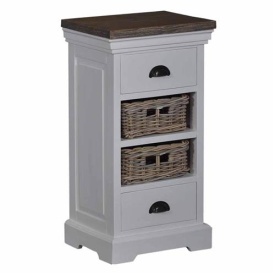 COMODA NAPOLI - LEMN DE TEC [FSC] - ALB / MARO - 40(L) x 75(h) x 30(l) - Img 1