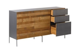 COMODA PANDORA - LEMN DE TEC RECICLAT / METAL - NATURAL / ANTRACIT - 166(L) x 92(h) x 45(l)