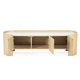 COMODA TV DON - LEMN DE STEJAR SI MARMURA - MARO - 165(L) x 45(l) x 50(h) cm - Img 6
