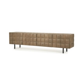 COMODA TV FELIX - LEMN DE MANGO SI FIER - MARO - 214(L) x 41.5(l) x 54(h) cm - Img 2