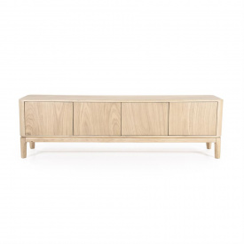 COMODA TV HARVEY CU 4 USI - DIN LEMN DE STEJAR SI FURNIR [FSC] - NATURAL - 170(L) x 50(h) x 40(l)