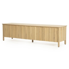 COMODA TV JAKE 4 DR - LEMN SI FURNIR DE STEJAR - NATURAL - 183(L) x 47(l) x 50(h) cm - Img 2