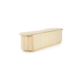 COMODA TV JOSH - LEMN SI FURNIR DE STEJAR - NATURAL - 180(L) x 42(l) x 43(h) cm - Img 3