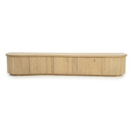 COMODA TV JOSH - LEMN SI FURNIR DE STEJAR - NATURAL - 240(L) x 42(l) x 43(h) cm