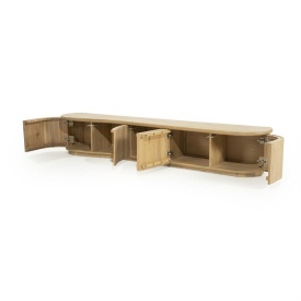 COMODA TV JOSH - LEMN SI FURNIR DE STEJAR - NATURAL - 240(L) x 42(l) x 43(h) cm - Img 7