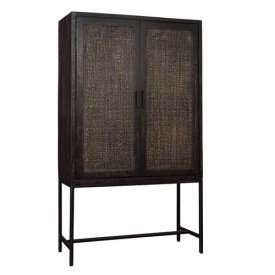 DULAP CARINI - LEMN / METAL - NEGRU - 110(L) x 190(h) x 45(l)